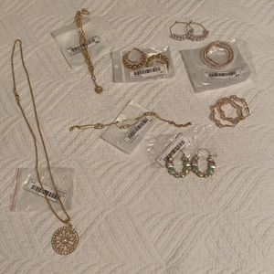 Jewelry, ankle bracelet, earrings, necklaces